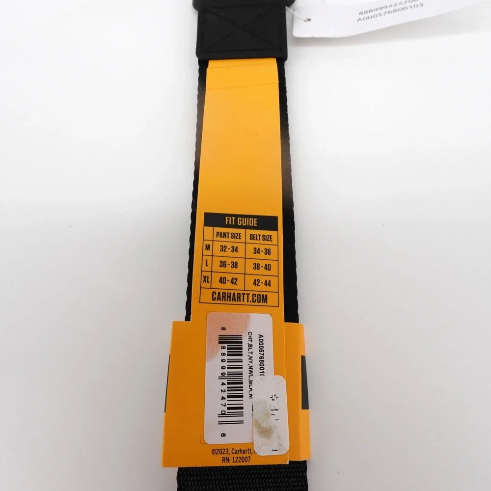 Carhartt Mens Size Medium Black Nylon Webbing Ladder Lock Belt 32-34 NEW
